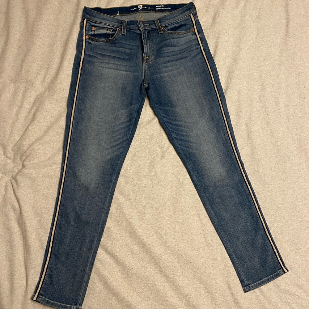 7 For All of Mankind jeans with stripe 28 waist ankle